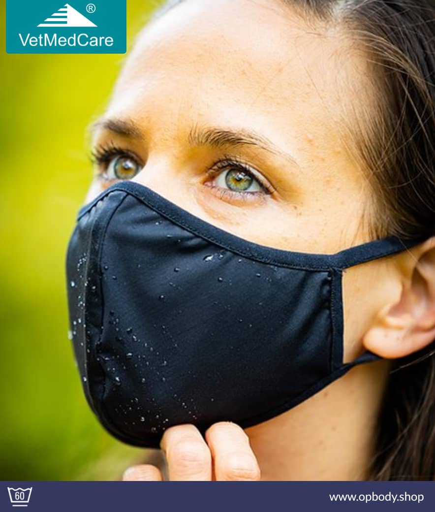 MNS Schutzmaske von ZAZA | Mund Nasen Form Schutzmaske | schwarz & hydrophob | 100% wiederverwendbar 3 Schutzmaske schwarz - Mund und Nasen Maske Textil