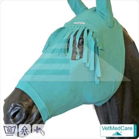 Pferd Fliegenschutz | Insektenschutz | Kopfschutz & Ohrenschutz mit Stirnfransen | VetMedCare®