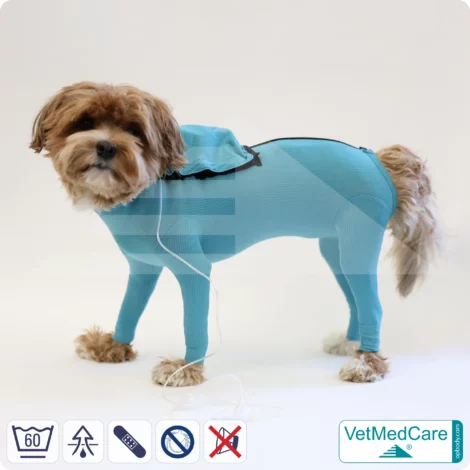 Hund System Body mit Beinen + Reißverschluss + Zusatzfunktion | Hund Body - Ganzkörperbody mit 4 Beinen | VetMedCare®
